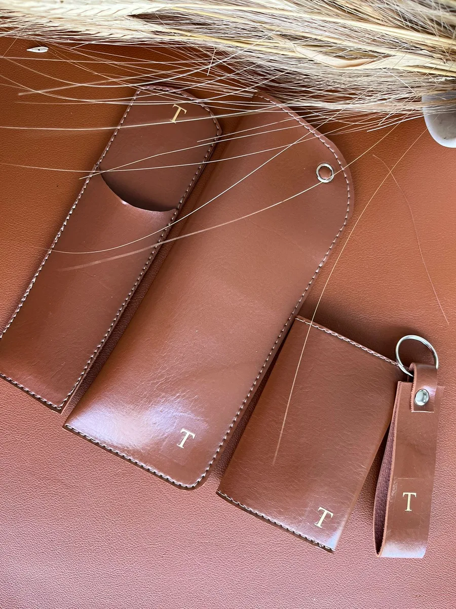 Kit de couro personalizado – presente personalizado UP Criativa, João Pessoa