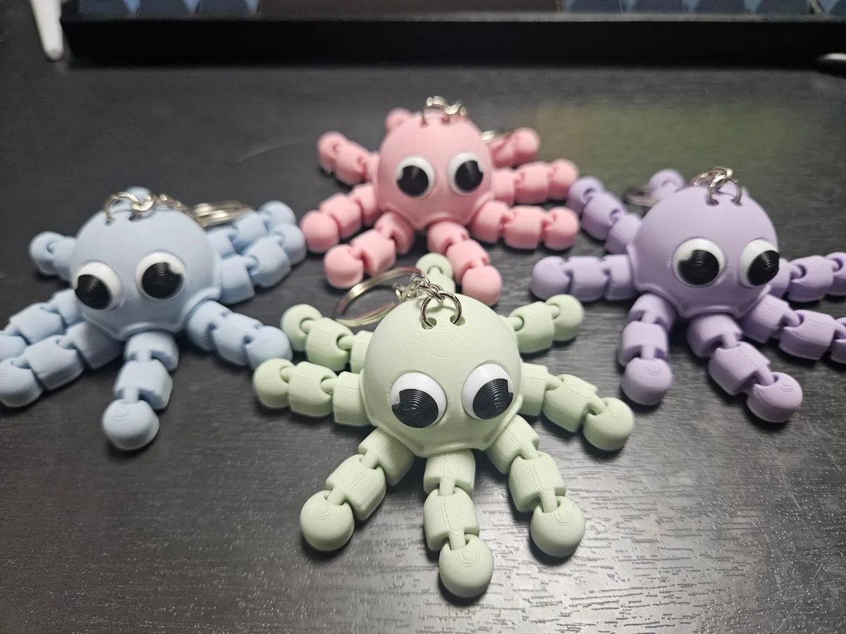 Chaveiro polvo articulado em 3D – impressão 3D personalizada UP Criativa, João Pessoa